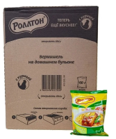Вермишель быстрого приготовления Роллтон с курицей на домашнем бульоне, 60г x 42 шт