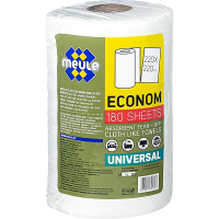 Салфетка рулонная Meule Econom Rolls универсальная, 22х22см, вискоза/ полиэфир, белая, 180 лист/рул
