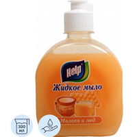 Жидкое мыло с дозатором Help Молоко и мёд 300мл, флип-топ