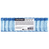 Батарейки алкалиновые 'пальчиковые' КОМПЛЕКТ 12 шт., CROMEX (КРОМЕКС) Alkaline, AA (LR6,15A), спайка, 456258