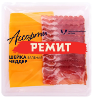 Ассорти Ремит чеддер и шейка вяленая нарезка, 100г