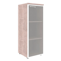Шкаф-колонка средний Skyland Xten XMC 42.7, правый, дуб сонома, 432х432х1190мм, со стеклянной дверью в алюминиевой раме, с топом