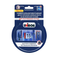 Клейкая лента двухсторонняя 19мм х 5м для внутренних  работ Unibob