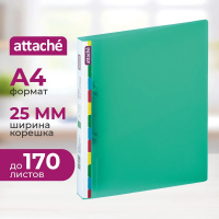Папка на 2-х кольцах А4 Attache Diagonal зеленая, 25мм