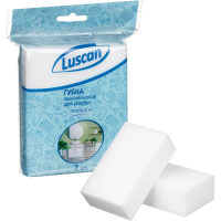 Губка меламиновая Luscan Economy 6x10 см, для деликатной очистки, белая, 2шт/уп