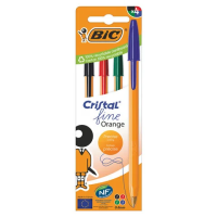 Набор шариковых ручек Bic Orange 4 цвета, 4шт/уп, 0.3мм, одноразовые