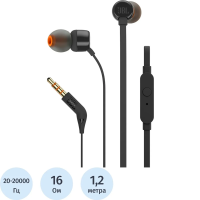 Наушники Jbl T110BLK 20-20000 Гц, черные