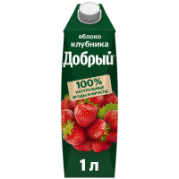 Сокосодержащий напиток Добрый Яблоко-клубника, 1л