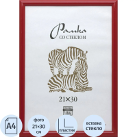 Рамка Зебра красная, 21х30см, пластик