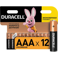 Батарейка Duracell Basic AAA LR03, 1.5В, алкалиновая, 12шт/уп
