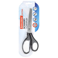 Ножницы BRAUBERG SUPER, 230 мм, серо-черные, 2-х сторонняя заточка, 237297