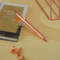 Шариковая ручка автоматическая Meshu Rose gold синяя, 0.7мм, золотой корпус