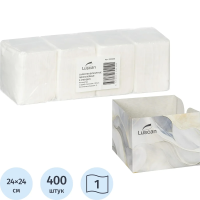 Салфетки бумажные Luscan 24x24см, 100штх4, 1 слой, белые