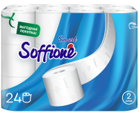 Туалетная бумага Soffione Smart 2 слоя, 24 рулона, 15 м, белая