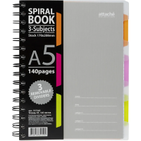 Бизнес тетрадь Attache Spiral Book серый, А5, 140 листов, в клетку, на спирали