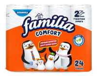 Туалетная бумага Familia Comfort 2 слоя, 24 рулона, 14м, белая