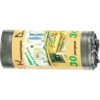 Мешки для мусора ПНД 30л 10мкм 30шт/рул черного цвета 48x60см Концепция Быта_СПБ