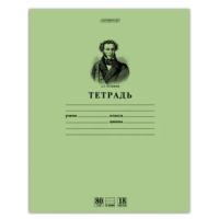 Тетрадь 18 л., HATBER HD, линия, обложка тонированный офсет, блок 80 г/м2, 'ПУШКИН', 025266, 18Т5A2_07641
