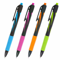 Шариковая ручка автоматическая Brauberg Ultra-Rt Neon синяя, 0.35мм, корпус ассорти