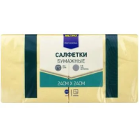 Салфетки бумажные Metro Professional 24x24см, 250шт, 2 слоя, кремовые