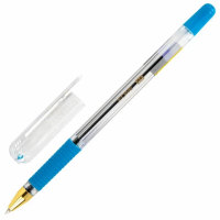 Ручка шариковая с грипом BRAUBERG 'X-ONE', СИНЯЯ, корпус прозрачный, узел 0,5 мм, линия письма 0,35 мм, 143985