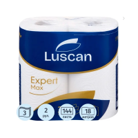 Бумажные полотенца Luscan Expert Max 3 слоя, 2 рулона, 18м, белые