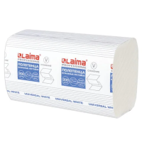 Бумажные полотенца Laima Universal White H3, 1 слой, V-сложение, 200лист, белые, 15 пачек