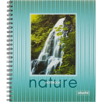 Тетрадь Attache Nature, А5, 80 листов, в клетку, на спирали, мелованный картон