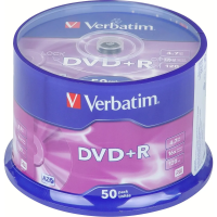 Диск DVD+R Verbatim 4.7Gb, 16х, Cake Box, 50шт/уп