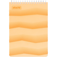 Блокнот Attache Waves оранжевый, А5, 50 листов, в клетку, на спирали, пластик