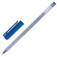 Шариковая ручка Pensan 1005 синяя, 0.8мм, прозрачный корпус