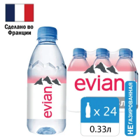 Вода минеральная Evian без газа, 330мл, ПЭТ