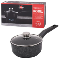 Ковш 1,6 л с крышкой и ручкой, пятислойное антипригарное покрытие, ГАРДАРИКА 'Орион', 1616-04-10
