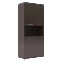 Шкаф высокий Skyland Alto AHC 85.4, венге магия, 850х456х1968мм, с 2-мя комплектами глухих малых дверей, с топом
