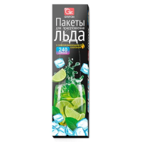 Пакеты для приготовления льда самозакрывающиеся, 10 пакетов по 24 ячейки, 240 кубиков, GRIFON, 101-117