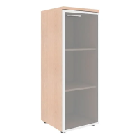 Шкаф-колонка средний Skyland Xten XMC 42.7, правый, бук тиара, 432х432х1190мм, со стеклянной дверью в алюминиевой раме, с топом