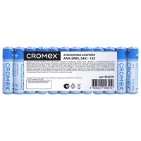 Батарейки алкалиновые 'мизинчиковые' КОМПЛЕКТ 12 шт., CROMEX (КРОМЕКС) Alkaline, AAA (LR03, 24A), спайка, 456259