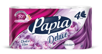 Туалетная бумага Papia Deluxe Dolce 4 слоя, 8 рулонов, 17.5м, белая