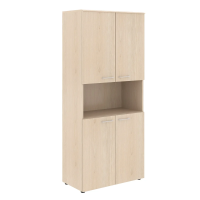 Шкаф высокий Skyland Wave WHC 85.4, бук тиара, 856х432х1949мм, с двумя комплектами глухих малых дверей, с топом
