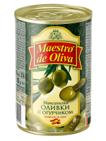 Оливки Maestro de oliva с огурчиком, 300г