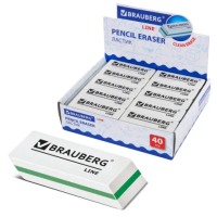Ластик Brauberg Partner 57х18х8мм, белый