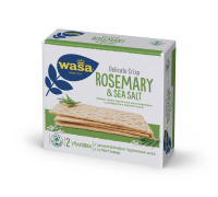 Хлебцы Wasa Delicate Crisp пшеничные тонкие цельнозерновые с розмарином и морской солью, 190г