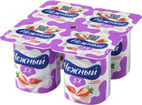 Продукт йогуртный Нежный с клубникой 5%, 100г