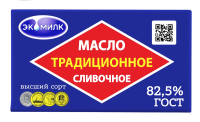 Масло сливочное Экомилк Традиционное ГОСТ 82.5%, 330г