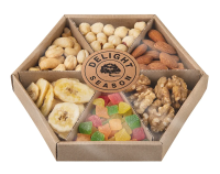 Набор орехов и сухофруктов Delight Season оранжевый менажница, 190г
