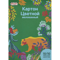 Цветной картон №1 School Живая природа 10 цветов, А4, 10 листов, мелованный