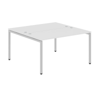 Стол на 2 рабочих места Skyland Xten-S XWST 1414, двухместный, белый/алюминий, 1400х1406х750мм