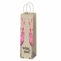 Крафт-пакет бумажный 'Wine notD' 15х8х39 см, с кручеными ручками, плотность 80 г/м2, 115809