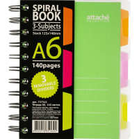 Бизнес тетрадь Attache Spiral Book салатовый, А6, 140 листов, в клетку, на спирали
