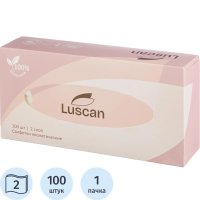 Салфетки косметические Luscan 2сл белые 100шт/уп_СПБ